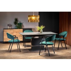'MARTIN Extendable Table Top - Dark Ash, Leg - Black'