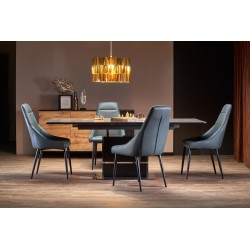 'MARTIN Extendable Table Top - Dark Ash, Leg - Black' 'MARTIN Extendable Table Top - Dark Ash, Leg - Black'