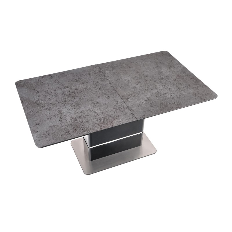 'MARTIN Extendable Table Top - Dark Ash, Leg - Black' 'MARTIN Extendable Table Top - Dark Ash, Leg - Black'