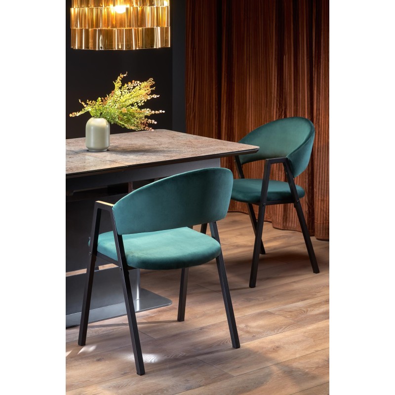 'MARTIN Extendable Table Top - Dark Ash, Leg - Black' 'MARTIN Extendable Table Top - Dark Ash, Leg - Black'