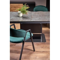 'MARTIN Extendable Table Top - Dark Ash, Leg - Black' 'MARTIN Extendable Table Top - Dark Ash, Leg - Black'