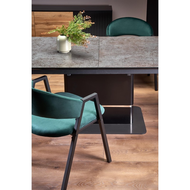 'MARTIN Extendable Table Top - Dark Ash, Leg - Black' 'MARTIN Extendable Table Top - Dark Ash, Leg - Black'