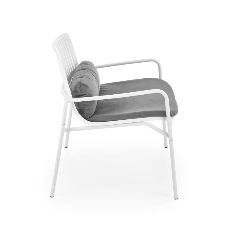 'MELBY Relaxation Armchair, Frame - White, Upholstery - Ash Grey' 'MELBY Relaxation Armchair, Frame - White, Upholstery - Ash Grey'