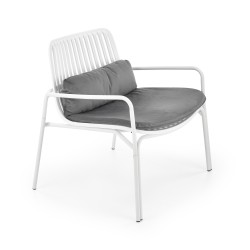 'MELBY Relaxation Armchair, Frame - White, Upholstery - Ash Grey' 'MELBY Relaxation Armchair, Frame - White, Upholstery - Ash Grey'