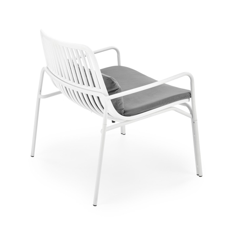 'MELBY Relaxation Armchair, Frame - White, Upholstery - Ash Grey' 'MELBY Relaxation Armchair, Frame - White, Upholstery - Ash Grey'