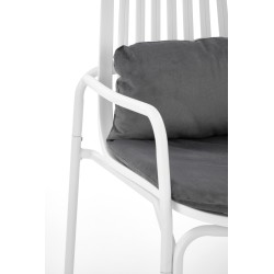 'MELBY Relaxation Armchair, Frame - White, Upholstery - Ash Grey' 'MELBY Relaxation Armchair, Frame - White, Upholstery - Ash Grey'