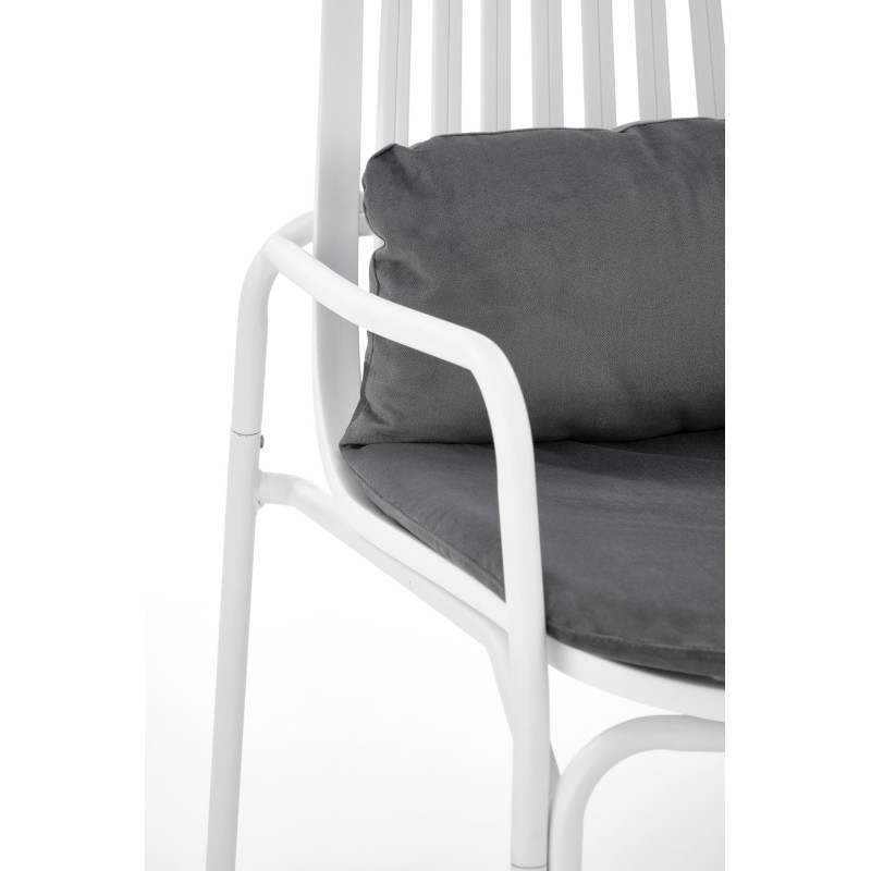 'MELBY Relaxation Armchair, Frame - White, Upholstery - Ash Grey' 'MELBY Relaxation Armchair, Frame - White, Upholstery - Ash Grey'