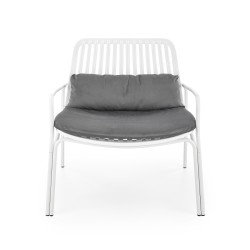 'MELBY Relaxation Armchair, Frame - White, Upholstery - Ash Grey' 'MELBY Relaxation Armchair, Frame - White, Upholstery - Ash Grey'