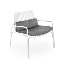 'MELBY Relaxation Armchair, Frame - White, Upholstery - Ash Grey' 'MELBY Relaxation Armchair, Frame - White, Upholstery - Ash Grey'