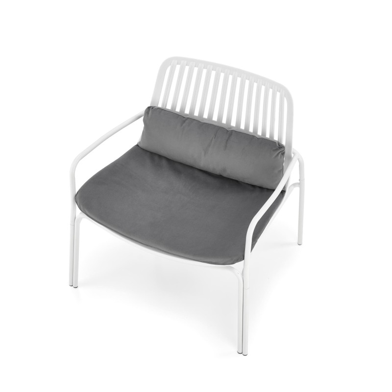 'MELBY Relaxation Armchair, Frame - White, Upholstery - Ash Grey' 'MELBY Relaxation Armchair, Frame - White, Upholstery - Ash Grey'