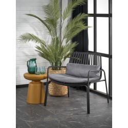 'MELBY Relaxation Armchair, Frame - Black, Upholstery - Ash Grey'