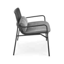 'MELBY Relaxation Armchair, Frame - Black, Upholstery - Ash Grey' 'MELBY Relaxation Armchair, Frame - Black, Upholstery - Ash Grey'