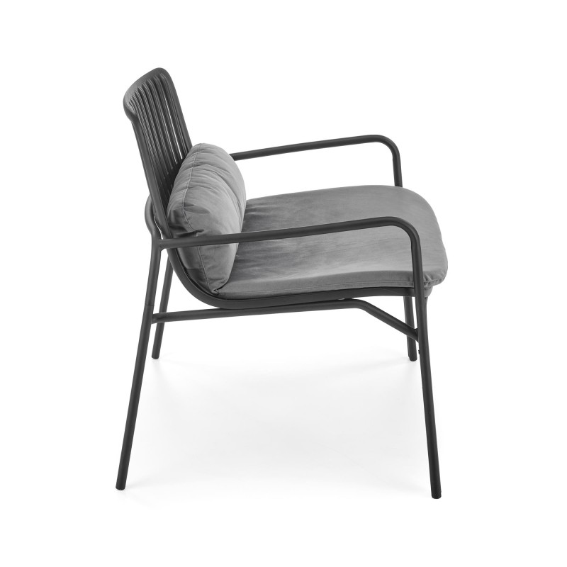 'MELBY Relaxation Armchair, Frame - Black, Upholstery - Ash Grey' 'MELBY Relaxation Armchair, Frame - Black, Upholstery - Ash Grey'