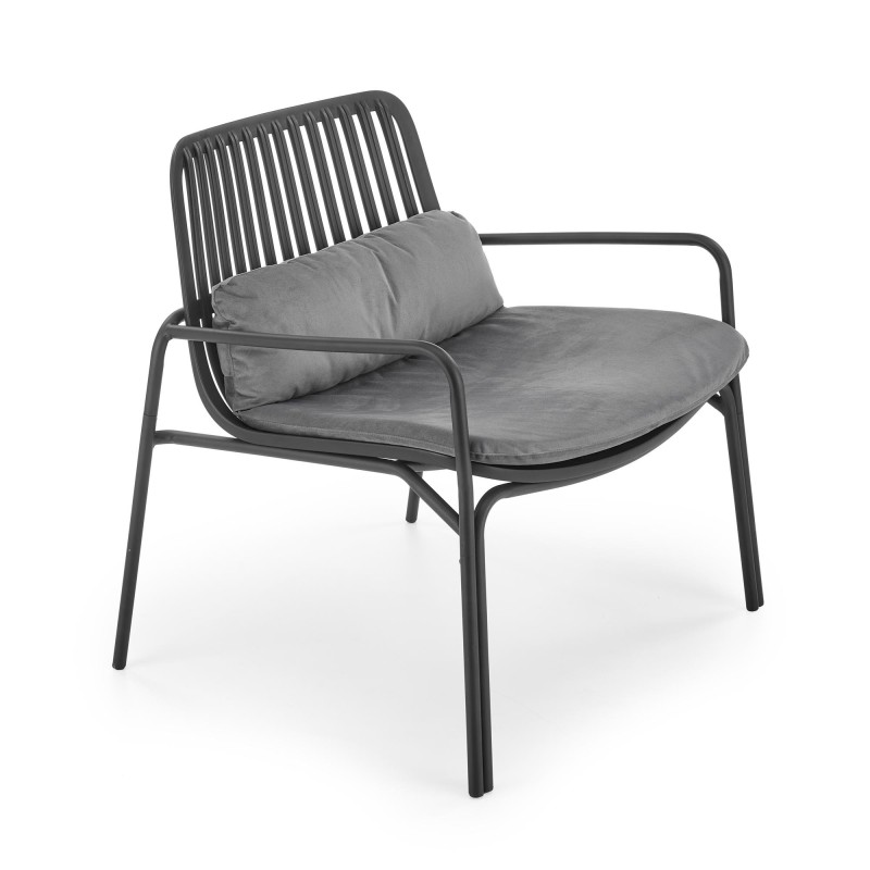 'MELBY Relaxation Armchair, Frame - Black, Upholstery - Ash Grey' 'MELBY Relaxation Armchair, Frame - Black, Upholstery - Ash Grey'