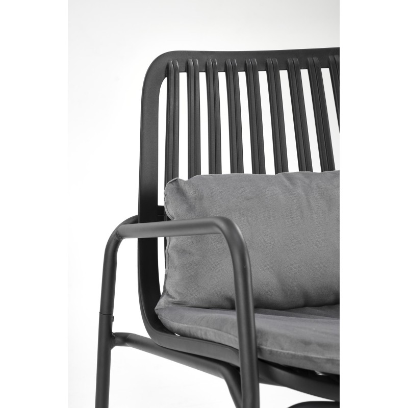 'MELBY Relaxation Armchair, Frame - Black, Upholstery - Ash Grey' 'MELBY Relaxation Armchair, Frame - Black, Upholstery - Ash Grey'
