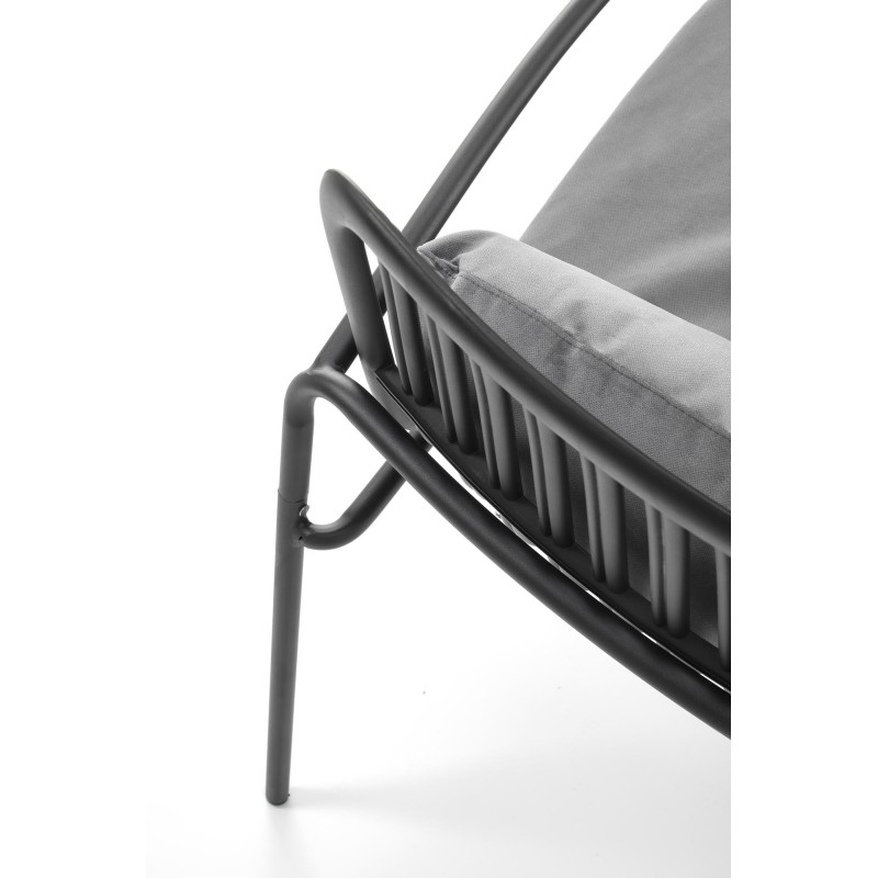 'MELBY Relaxation Armchair, Frame - Black, Upholstery - Ash Grey' 'MELBY Relaxation Armchair, Frame - Black, Upholstery - Ash Grey'