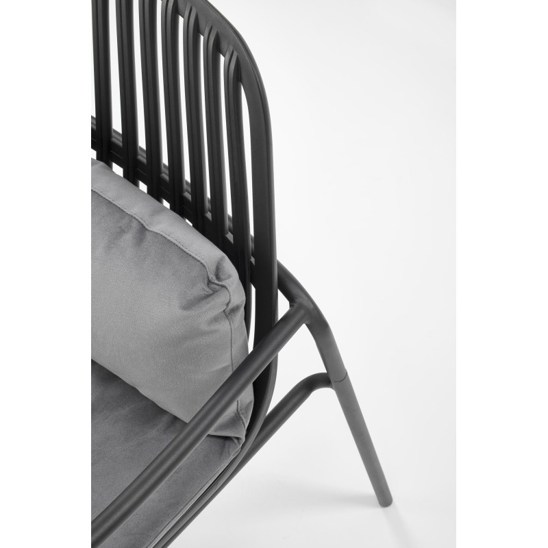 'MELBY Relaxation Armchair, Frame - Black, Upholstery - Ash Grey' 'MELBY Relaxation Armchair, Frame - Black, Upholstery - Ash Grey'