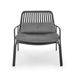 'MELBY Relaxation Armchair, Frame - Black, Upholstery - Ash Grey' 'MELBY Relaxation Armchair, Frame - Black, Upholstery - Ash Grey'