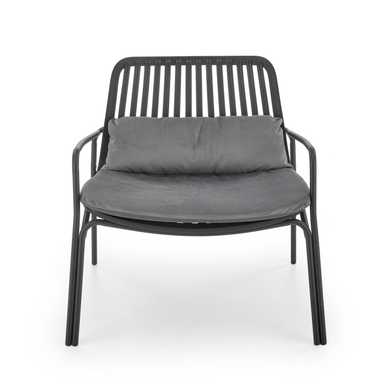 'MELBY Relaxation Armchair, Frame - Black, Upholstery - Ash Grey' 'MELBY Relaxation Armchair, Frame - Black, Upholstery - Ash Grey'