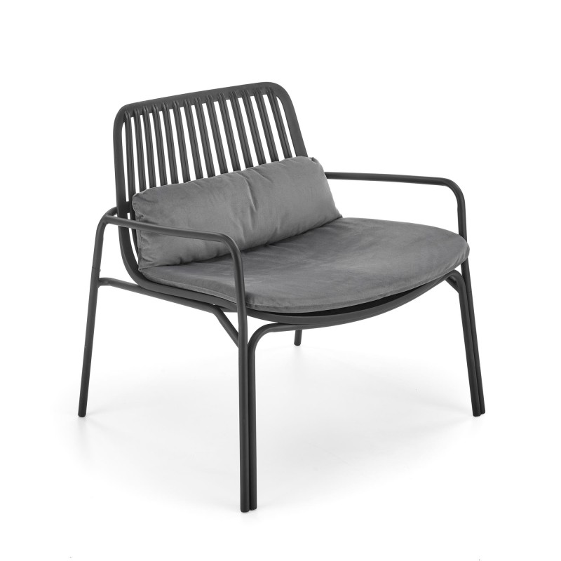 'MELBY Relaxation Armchair, Frame - Black, Upholstery - Ash Grey' 'MELBY Relaxation Armchair, Frame - Black, Upholstery - Ash Grey'
