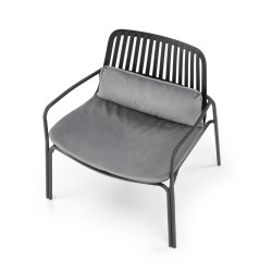 'MELBY Relaxation Armchair, Frame - Black, Upholstery - Ash Grey' 'MELBY Relaxation Armchair, Frame - Black, Upholstery - Ash Grey'