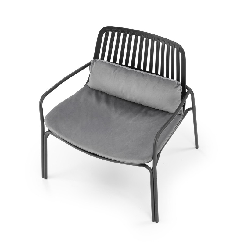 'MELBY Relaxation Armchair, Frame - Black, Upholstery - Ash Grey' 'MELBY Relaxation Armchair, Frame - Black, Upholstery - Ash Grey'