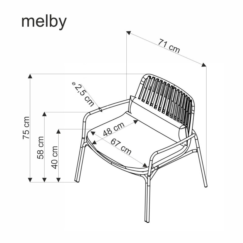 'MELBY Relaxation Armchair, Frame - Black, Upholstery - Ash Grey' 'MELBY Relaxation Armchair, Frame - Black, Upholstery - Ash Grey'