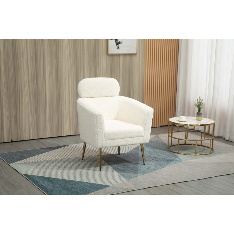 'MELISA Cream / Gold Relaxation Armchair' 'MELISA Cream / Gold Relaxation Armchair'