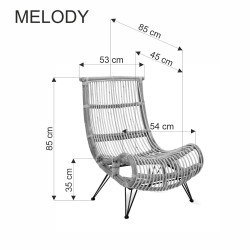 MELODY fotel wypoczynkowy, rattan naturalny (2p 1szt) MELODY fotel wypoczynkowy, rattan naturalny (2p 1szt)