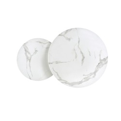'MERCURY 2 set of 2 benches, frame - silver, glass - white marble' 'MERCURY 2 set of 2 benches, frame - silver, glass - white marble'