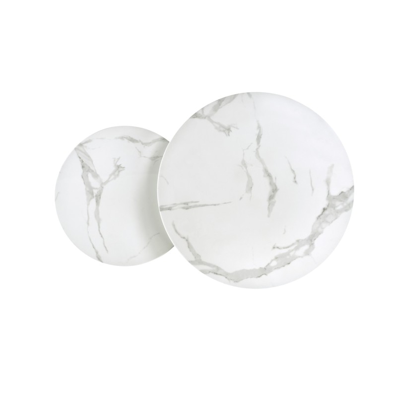 'MERCURY 2 set of 2 benches, frame - silver, glass - white marble' 'MERCURY 2 set of 2 benches, frame - silver, glass - white marble'