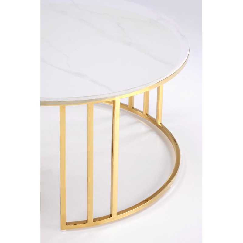'MERCURY 3 set of 2 benches, color: white marble / gold' 'MERCURY 3 set of 2 benches, color: white marble / gold'