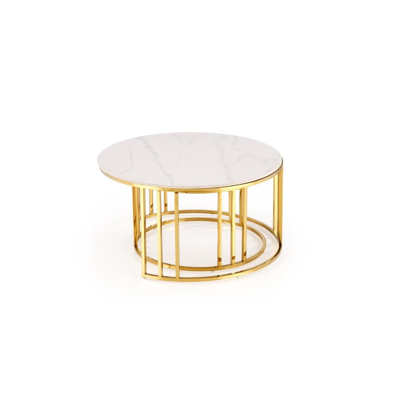 'MERCURY 3 set of 2 benches, color: white marble / gold' 'MERCURY 3 set of 2 benches, color: white marble / gold'