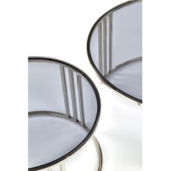 'MERCURY Set of 2 Benches, Frame - Silver, Glass - Smoked' 'MERCURY Set of 2 Benches, Frame - Silver, Glass - Smoked'