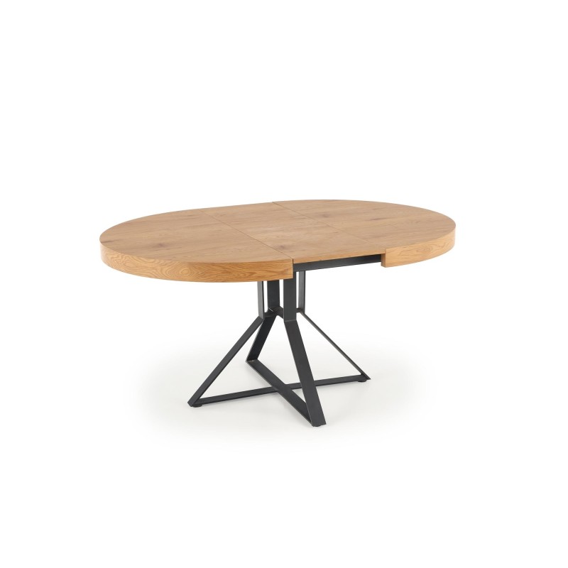 'MERCY Extendable Table, Top - Golden Oak, Legs - Black' 'MERCY Extendable Table, Top - Golden Oak, Legs - Black'