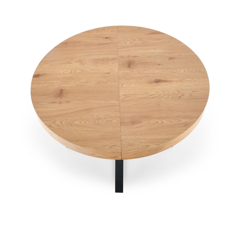 'MERCY Extendable Table, Top - Golden Oak, Legs - Black' 'MERCY Extendable Table, Top - Golden Oak, Legs - Black'