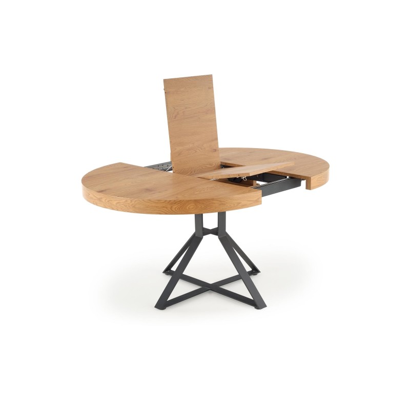 'MERCY Extendable Table, Top - Golden Oak, Legs - Black' 'MERCY Extendable Table, Top - Golden Oak, Legs - Black'