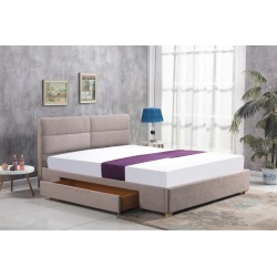 'MERIDA Bed with Drawer Beige'