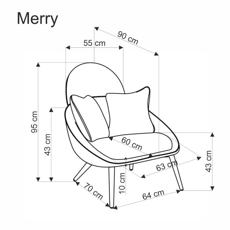 MERRY fotel wypoczynkowy, kremowy (1p 1szt) MERRY fotel wypoczynkowy, kremowy (1p 1szt)