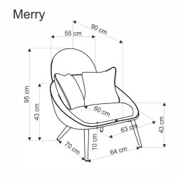 MERRY fotel wypoczynkowy, popielaty (1p 1szt) MERRY fotel wypoczynkowy, popielaty (1p 1szt)