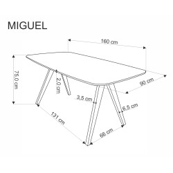 "MIGUEL Table, Walnut Top, Walnut Leg" "MIGUEL Table, Walnut Top, Walnut Leg"