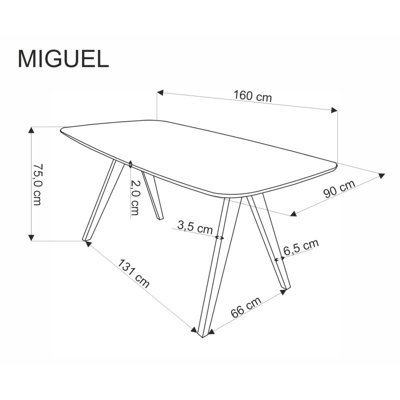 "MIGUEL Table, Walnut Top, Walnut Leg" "MIGUEL Table, Walnut Top, Walnut Leg"