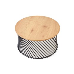 'MINERWA 2 Coffee Table Top - Golden Oak, Frame - Black' 'MINERWA 2 Coffee Table Top - Golden Oak, Frame - Black'