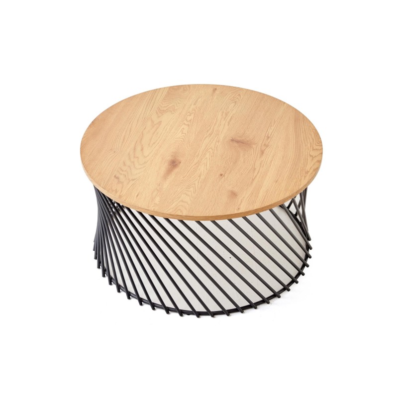 'MINERWA 2 Coffee Table Top - Golden Oak, Frame - Black' 'MINERWA 2 Coffee Table Top - Golden Oak, Frame - Black'