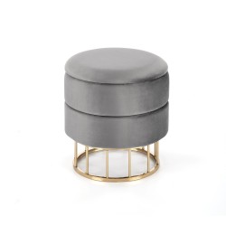 "MINTY Ash Grey / Gold Pouf"