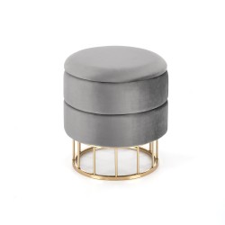 "MINTY Ash Grey / Gold Pouf" "MINTY Ash Grey / Gold Pouf"