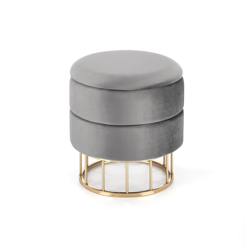 "MINTY Ash Grey / Gold Pouf" "MINTY Ash Grey / Gold Pouf"