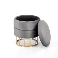 "MINTY Ash Grey / Gold Pouf" "MINTY Ash Grey / Gold Pouf"