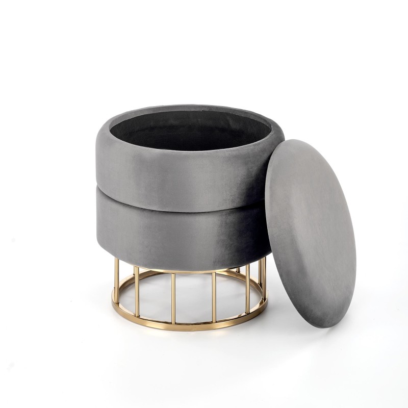 "MINTY Ash Grey / Gold Pouf" "MINTY Ash Grey / Gold Pouf"