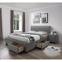 MODENA 140 cm łóżko tapicerowane z szufladami popiel (6p 1szt)